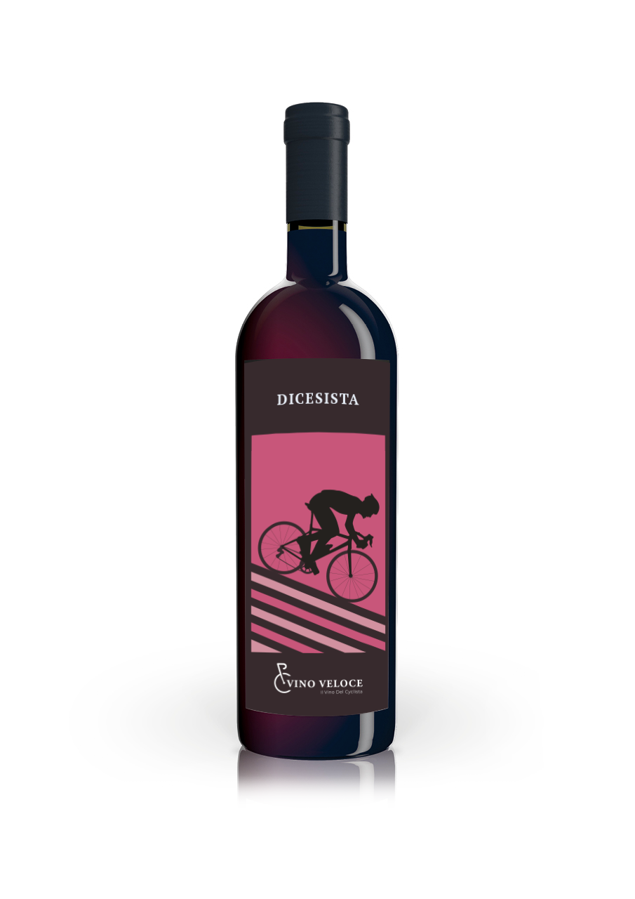 Vino Veloce Dicesista wine label illustration